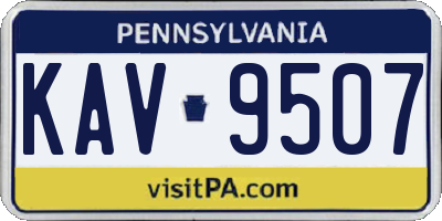 PA license plate KAV9507