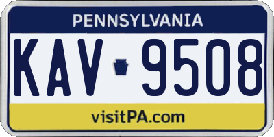 PA license plate KAV9508