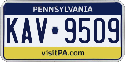 PA license plate KAV9509