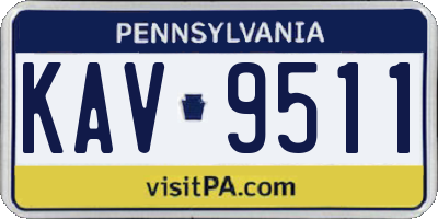 PA license plate KAV9511