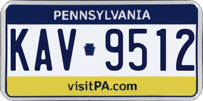 PA license plate KAV9512
