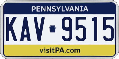 PA license plate KAV9515