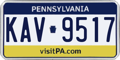 PA license plate KAV9517