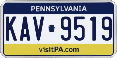 PA license plate KAV9519