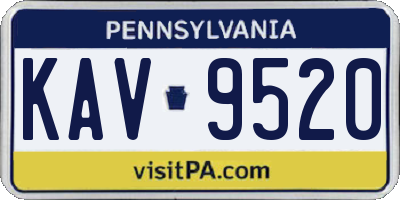PA license plate KAV9520