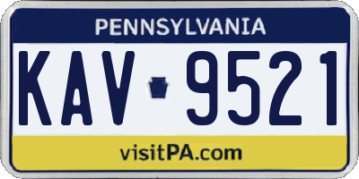 PA license plate KAV9521