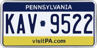 PA license plate KAV9522
