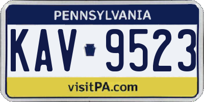 PA license plate KAV9523