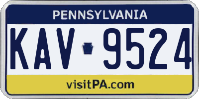 PA license plate KAV9524