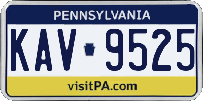 PA license plate KAV9525