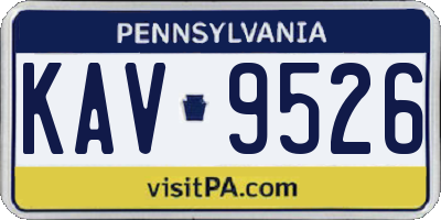 PA license plate KAV9526