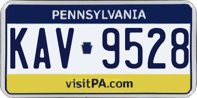 PA license plate KAV9528
