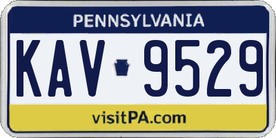 PA license plate KAV9529