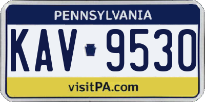 PA license plate KAV9530