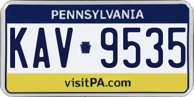PA license plate KAV9535