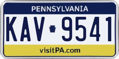 PA license plate KAV9541