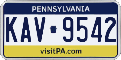PA license plate KAV9542