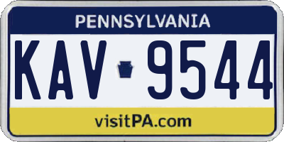 PA license plate KAV9544