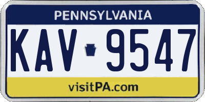 PA license plate KAV9547