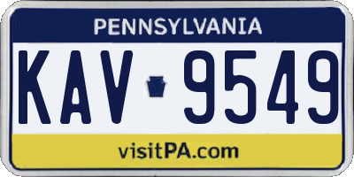 PA license plate KAV9549