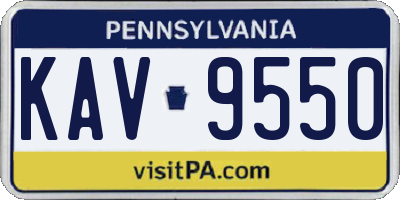 PA license plate KAV9550