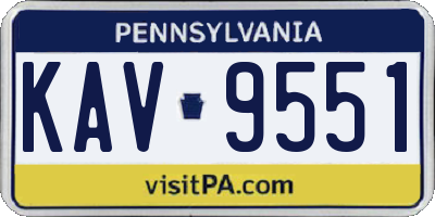 PA license plate KAV9551