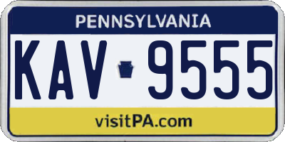 PA license plate KAV9555