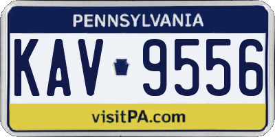 PA license plate KAV9556