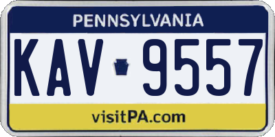 PA license plate KAV9557