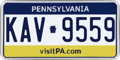 PA license plate KAV9559