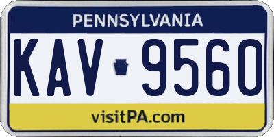PA license plate KAV9560