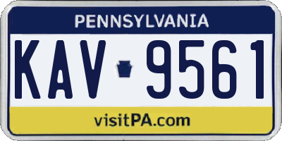 PA license plate KAV9561