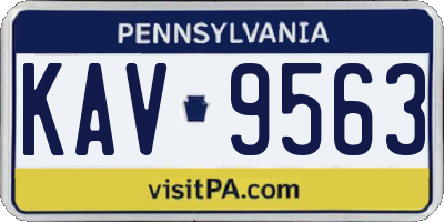 PA license plate KAV9563