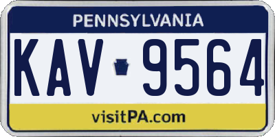 PA license plate KAV9564