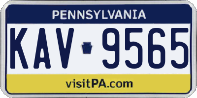 PA license plate KAV9565
