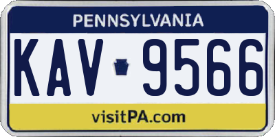 PA license plate KAV9566