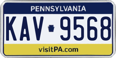 PA license plate KAV9568