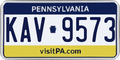 PA license plate KAV9573