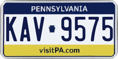 PA license plate KAV9575