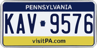 PA license plate KAV9576