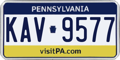 PA license plate KAV9577