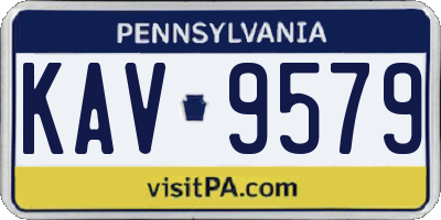 PA license plate KAV9579