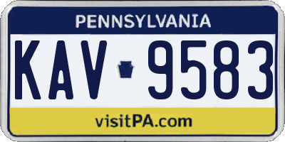 PA license plate KAV9583