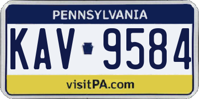 PA license plate KAV9584