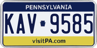 PA license plate KAV9585