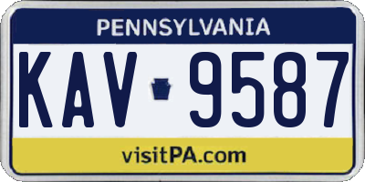 PA license plate KAV9587