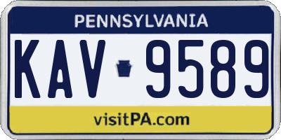 PA license plate KAV9589