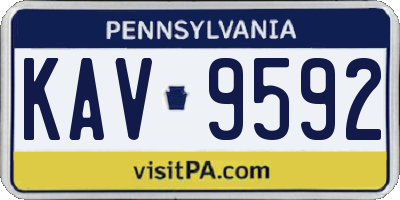 PA license plate KAV9592