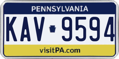 PA license plate KAV9594