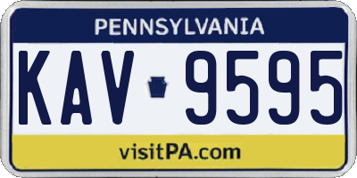PA license plate KAV9595